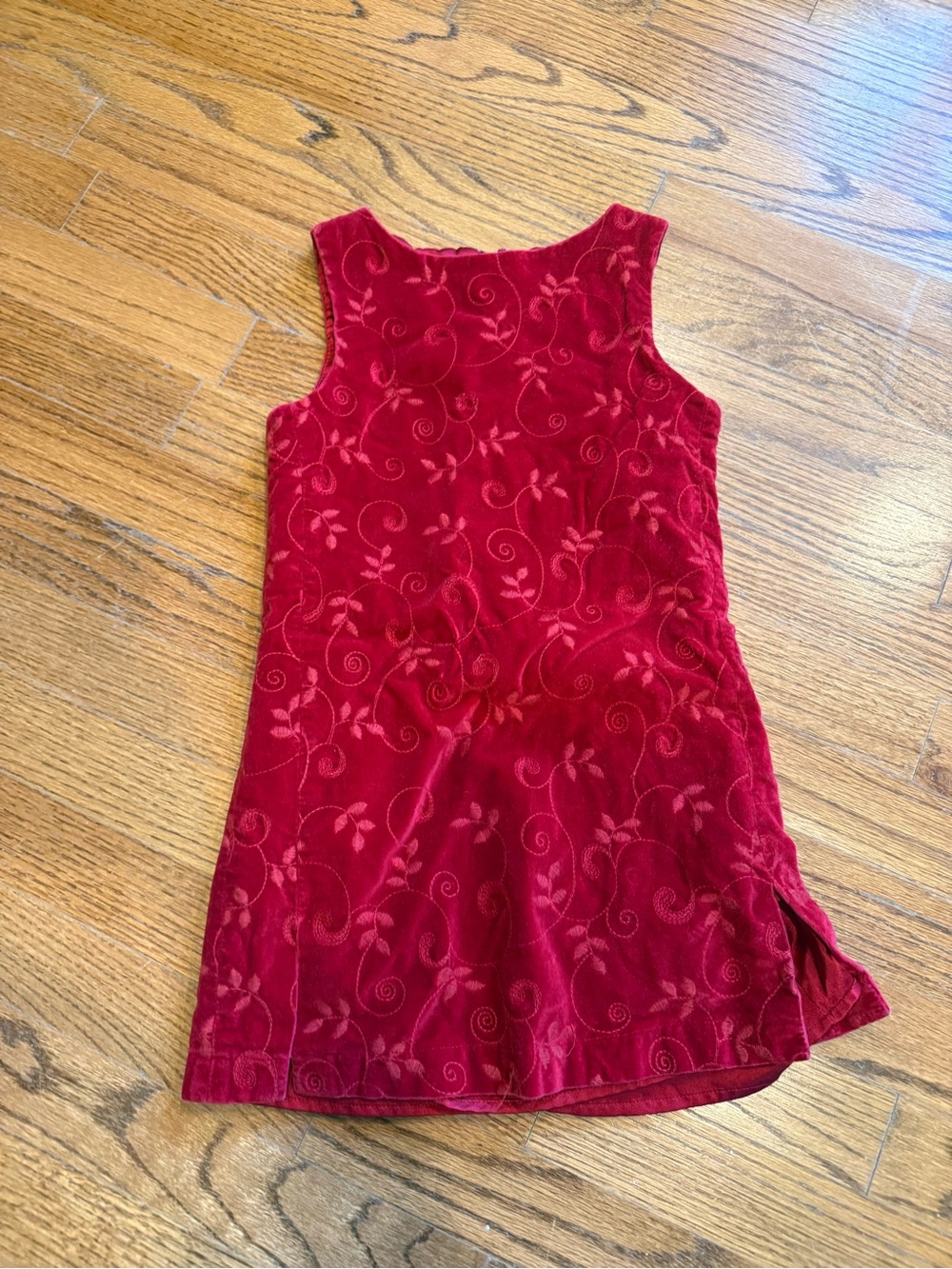 The Children's Place Red Velvet Floral Tank Dress